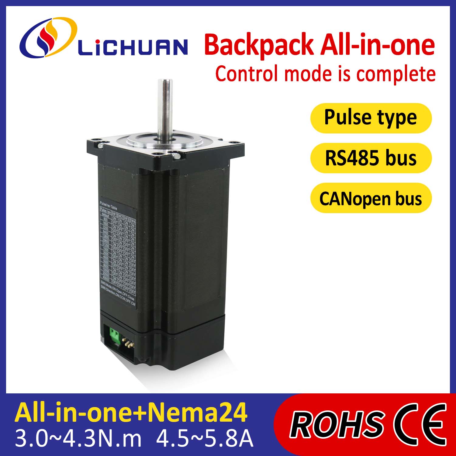 Nahrbtnik tipa NEMA24 Odprta zanka zanka Integrirani stepper motor